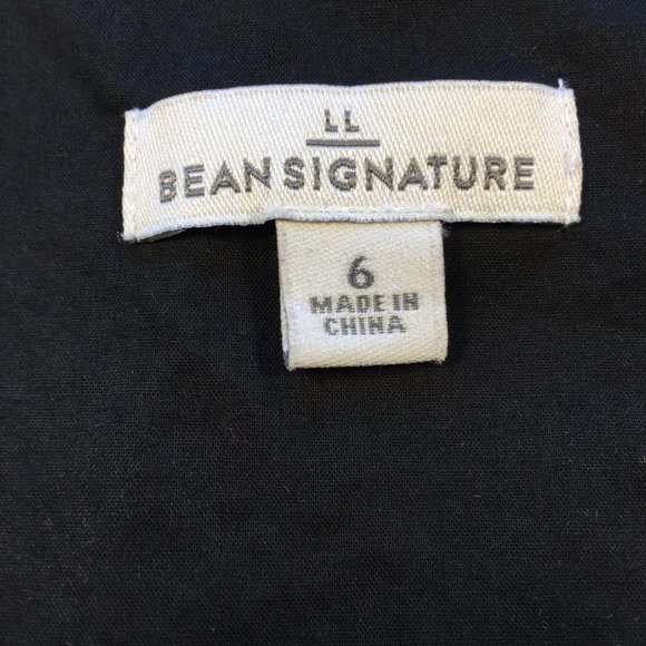 LL Bean Signature Graphic Patter Brown/Black/White Cotton Dress Size 6 - Picture 3 of 7